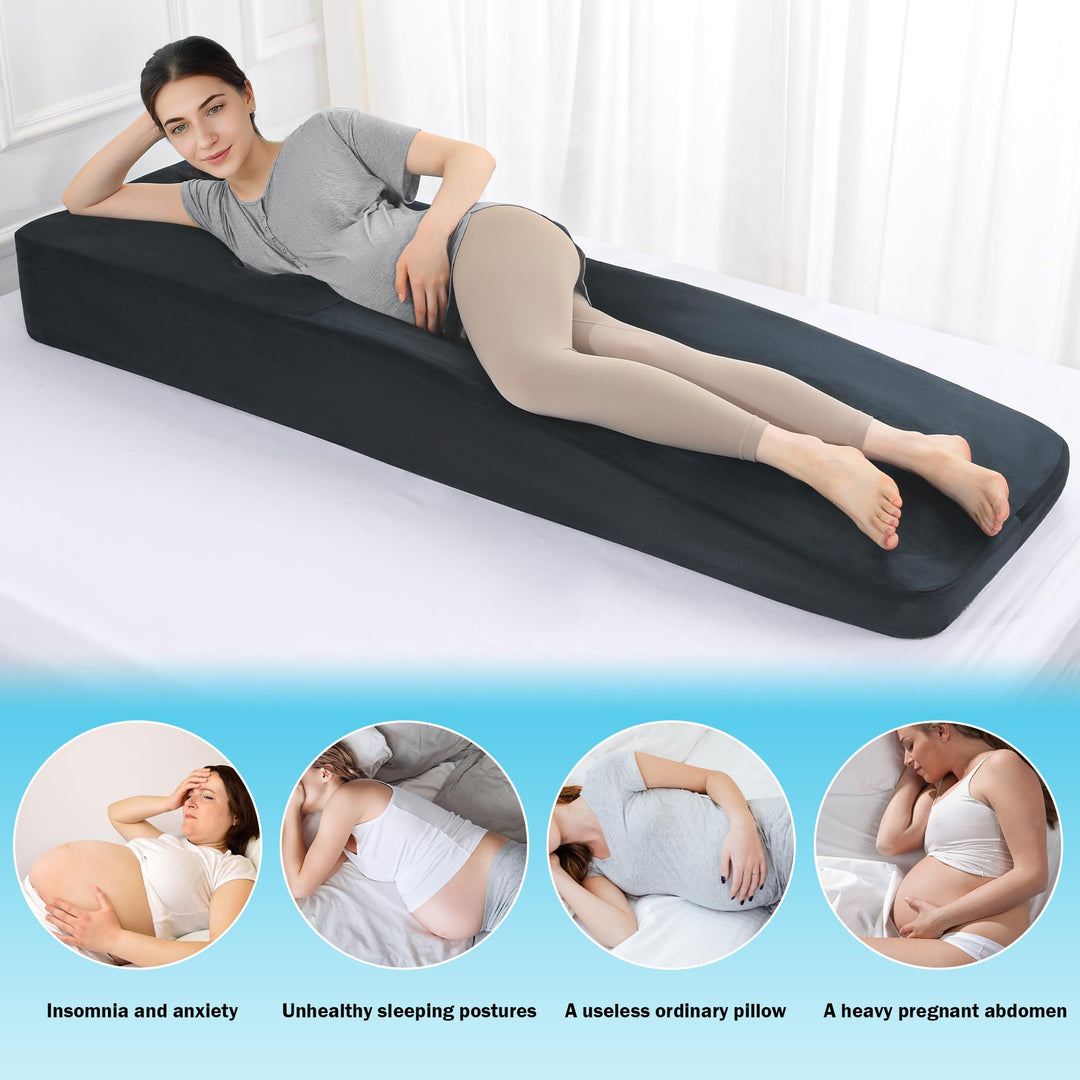 Full-Body Pregnancy Pillow with Belly Cutout for Stomach Sleepers | Belly-Friendly Full Body Support | Body Pillows