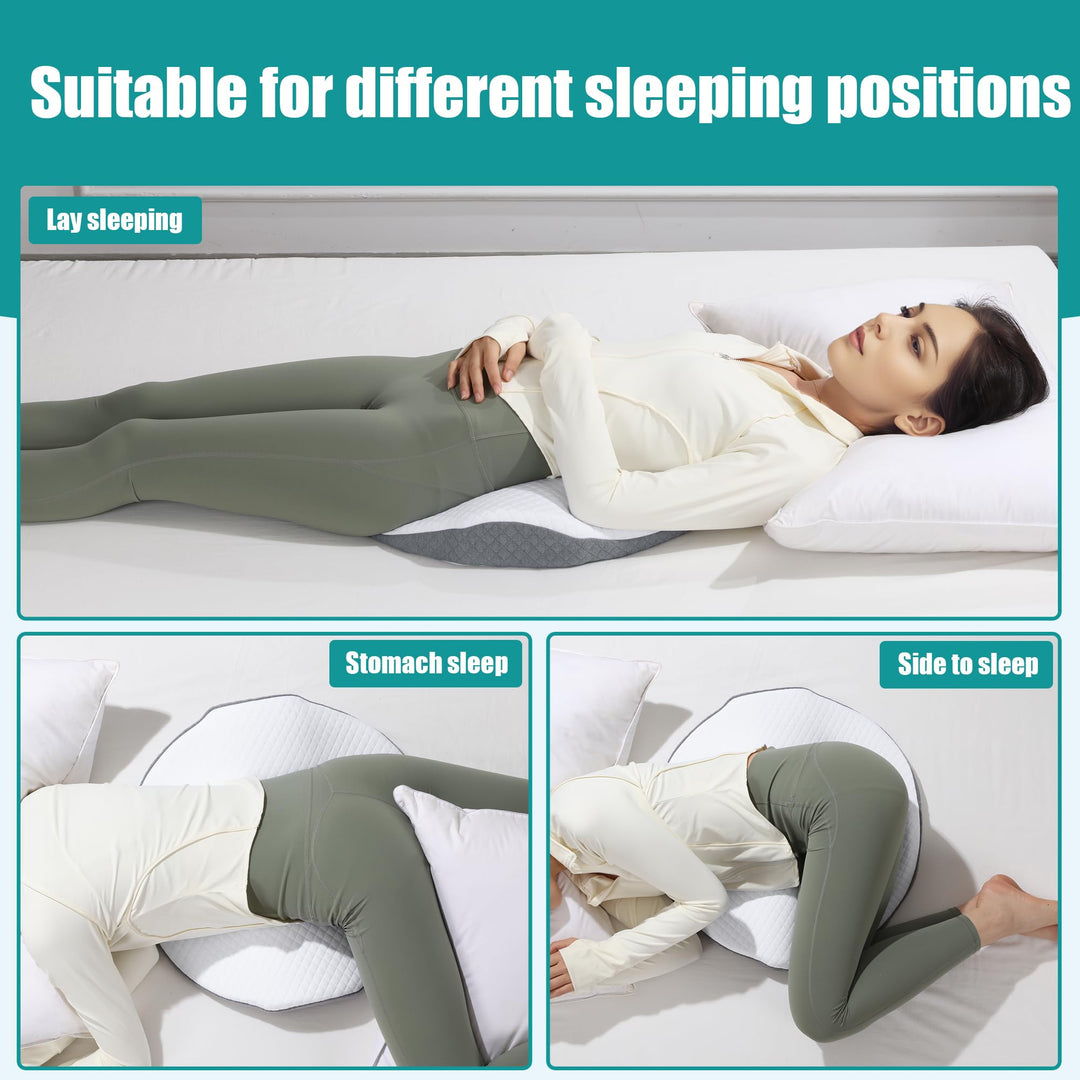 Memory Foam Wedge Lumbar Support Pillow for Bed with Removable Cover | Wedge Lift for Your Lower Back | Wedge Pillows