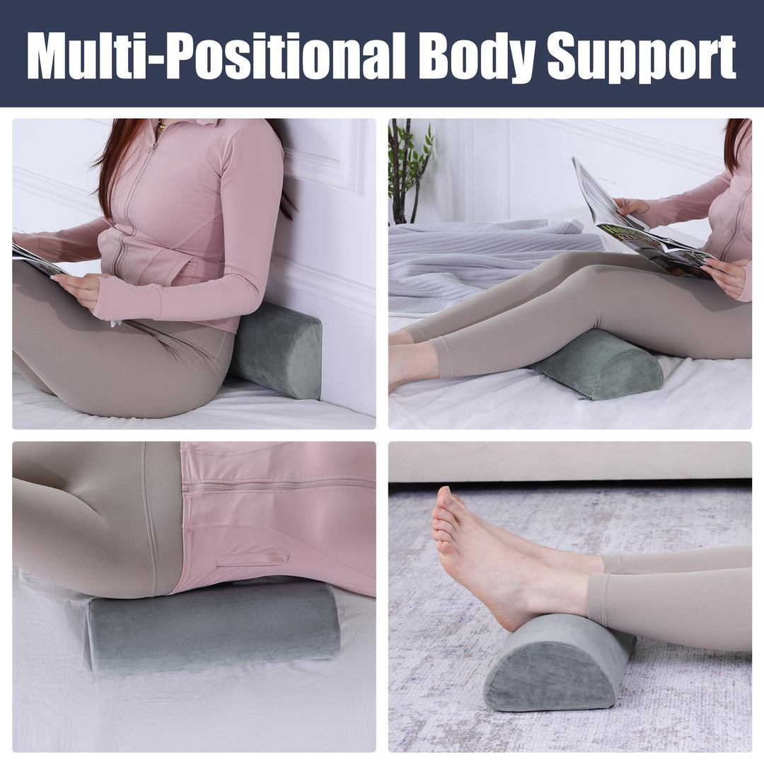 Adjustable Half-Moon Memory Foam Bolster for Sleep Positioning | Half-Moon Bolster for Easy Positioning | Bolster Pillows