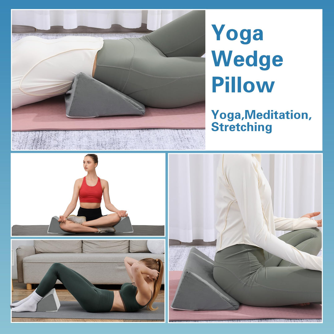 Small Foam Wedge Pillow for Side Sleeping and Leg Elevation | Compact Wedge, Big Comfort | Wedge Pillows