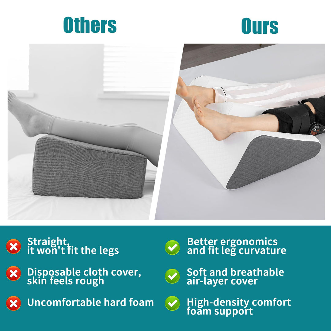 8.7 Inch High Foam Leg Support Pillow for Comfortable Resting | Tall Foam Lift for Legs | Wedge Pillows