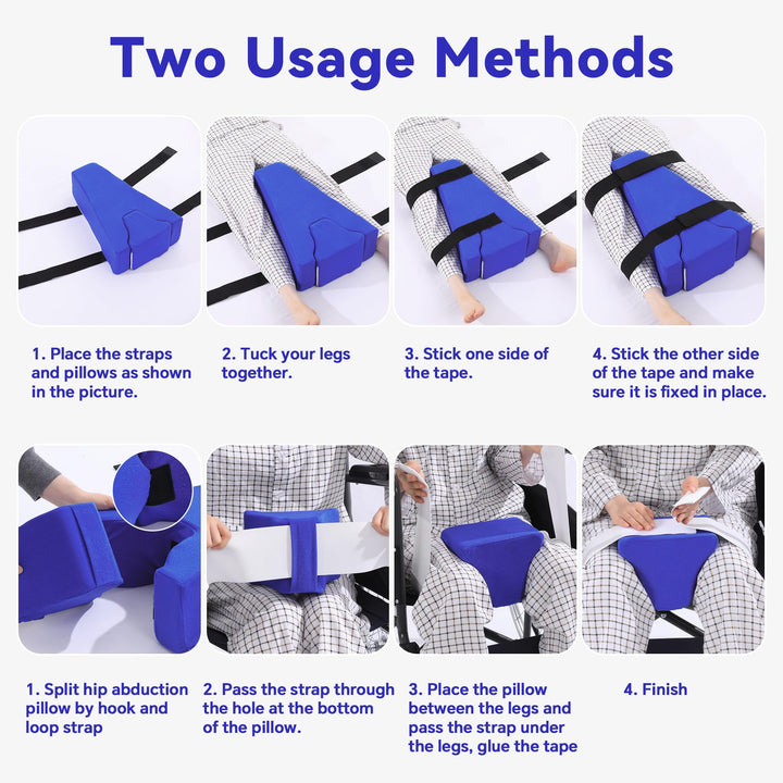 2-in-1 Separable Hip Support Pillow with Strap for Knee Separation | Two-in-One Knee Separator with Strap | Knee Pillows