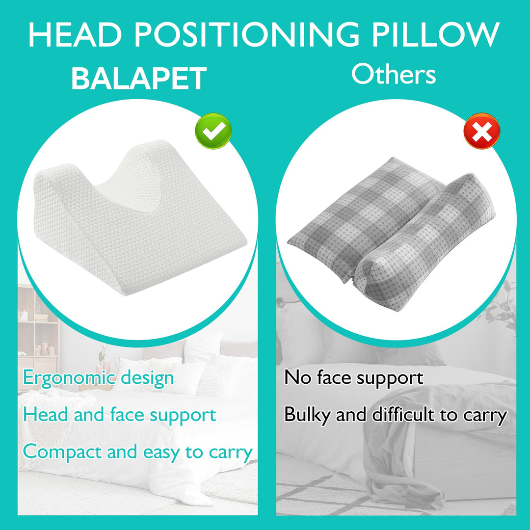 Memory Foam Recovery Pillow for Back Sleeping with Face and Neck Support | Face-Friendly Support for Back Sleeping | Bed Pillows
