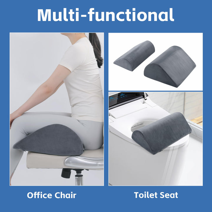 Two-Piece Support Set with Lumbar Cushion and Leg Wedge for Sleeping | Lumbar Cushion and Leg Wedge Pair | Wedge Pillows