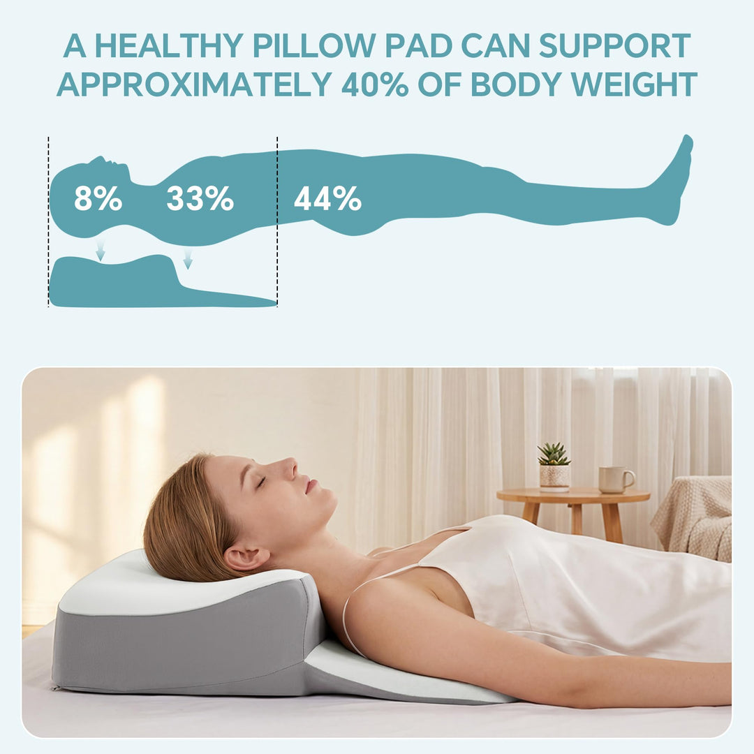 Cervical Memory Foam Neck Pillow with Cooling Cover for Back Sleepers | Cooling Cervical Neck Pillow | Bed Pillows