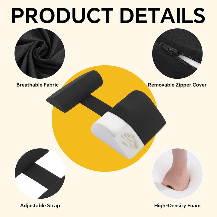Adjustable Support Pillow Set with Strap, Lumbar Cushion and Leg Wedge | Two-Piece Set with Strap, Custom Fit | Wedge Pillows