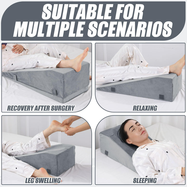 Adjustable Two-Height Leg Elevation Pillow for Knee and Hip Comfort | Two Height Settings for Leg Rest | Wedge Pillows