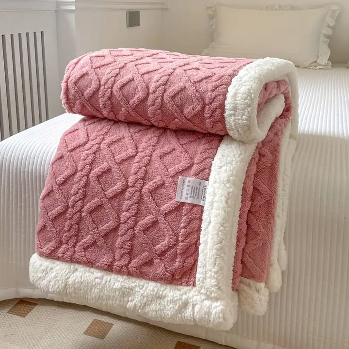 Snuggle Reversible Sherpa Fleece Blanket with Tufted Pile | Brushed Sherpa Fleece on Both Sides | Throw Blankets