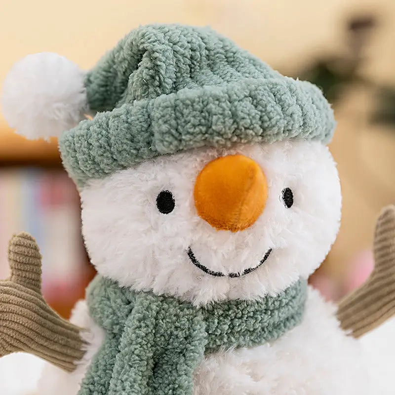 Snowman Plush Pillow with PP Cotton Filling for Christmas Decor | Snowman Plush Holiday Decor | Decorative Pillows