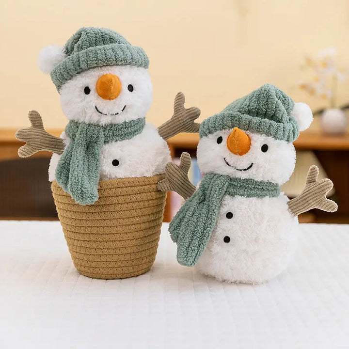 Snowman Plush Pillow with PP Cotton Filling for Christmas Decor | Snowman Plush Holiday Decor | Decorative Pillows