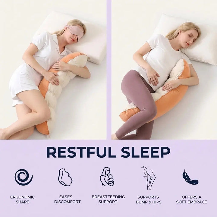 Pea Pod Body Pillow with Soft Plush Cover for Sleeping | Pea Pod Pillow for Cosy Sleep | Body Pillows