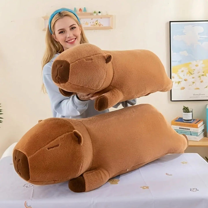Giant Capybara Plush Pillow with Soft Cartoon Body for Cuddling | Giant Capybara for Cosy Hugs | Plush Pillows