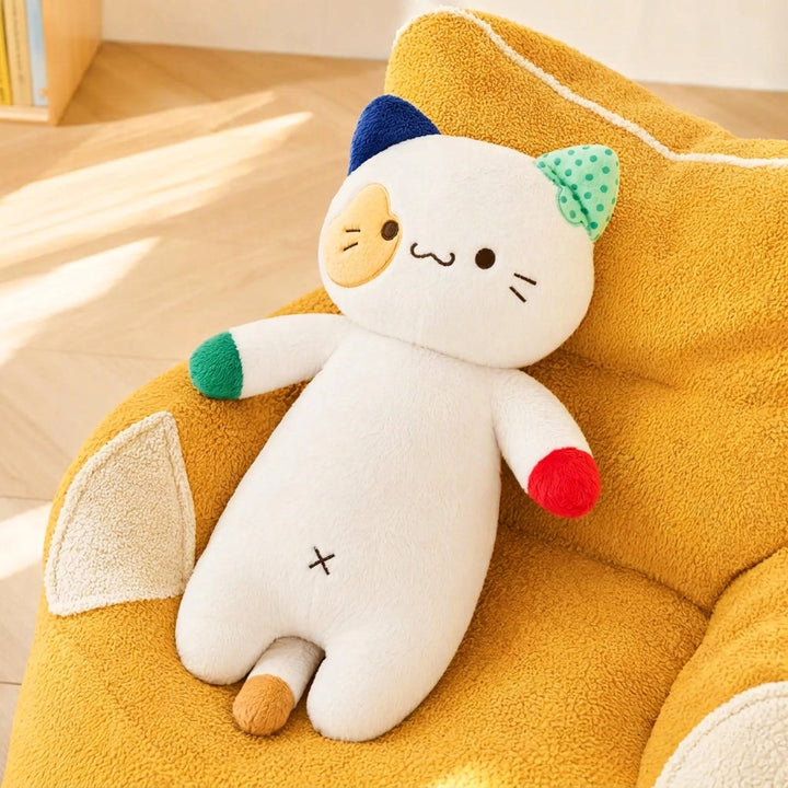 Long Cat Plush Body Pillow in Soft Velvet with Cotton Filling | Soft Long Cat Cuddle Pillow | Plush Pillows