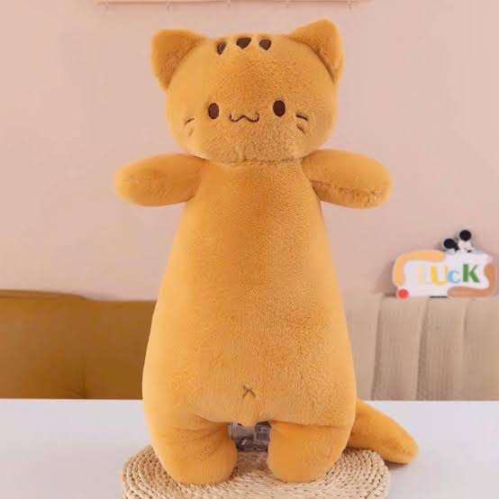 Long Cat Plush Body Pillow in Ultra-Soft Fabric for Bed and Sofa | Snuggly Long Cat Pillow | Plush Pillows