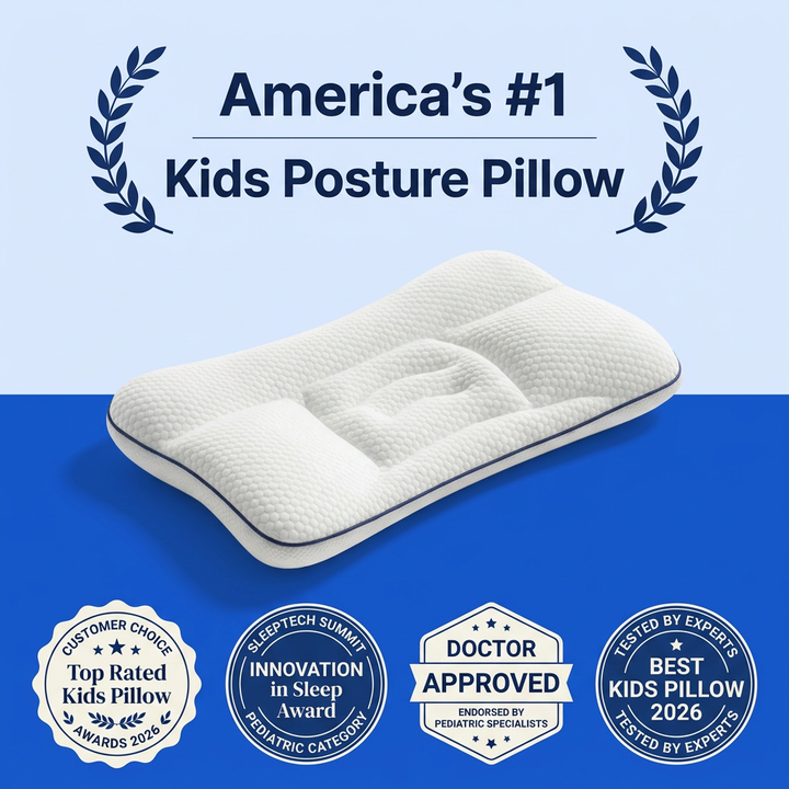 Ergonomic Kids Pillow with Breathable TPE Core for Everyday Sleep | Kids Ergonomic Pillow by Age | Kids Pillows