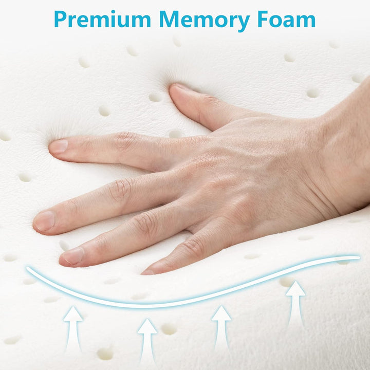 Dual Height Slow Rebound Memory Foam Pillow with Washable Cover | Pick the Height That Feels Right | Bed Pillows