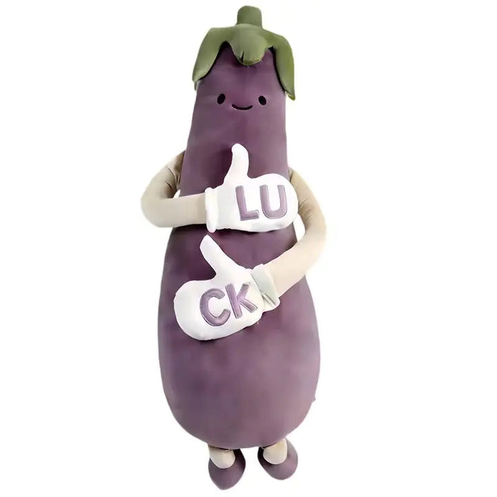Eggplant Character Plush Pillow for Bed, Sofa and Gifts | Funny Cuddle Pillow with Personality | Plush Pillows