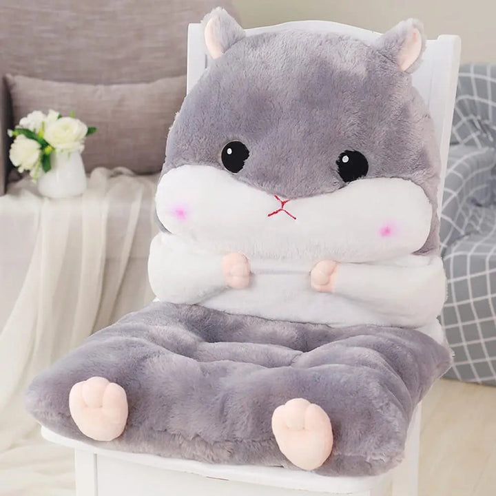 Hamster Plush Cushion with Half Surround Backrest Design | Hamster Backrest Plush Cushion | Plush Pillows