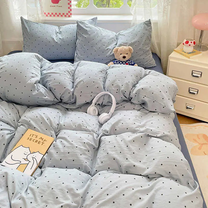 Soft Cloud Washed Cotton Bedding Set with Duvet Cover, Sheet and Pillowcases | Pre-Washed Softness from Night One | Bedding Sets