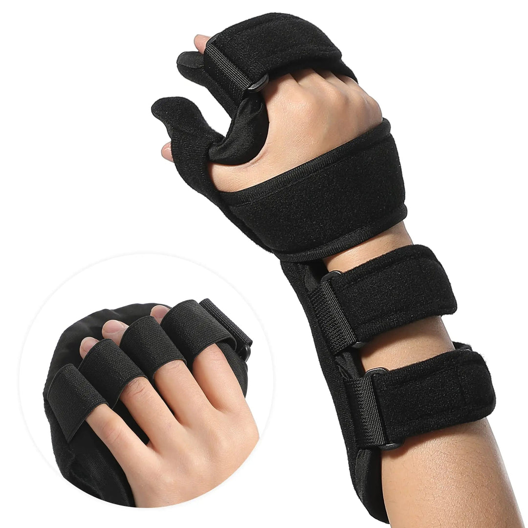 Adjustable Hand Support Brace with Finger Splints for Night and Day | Steady Hand Support for Rest | Support Braces