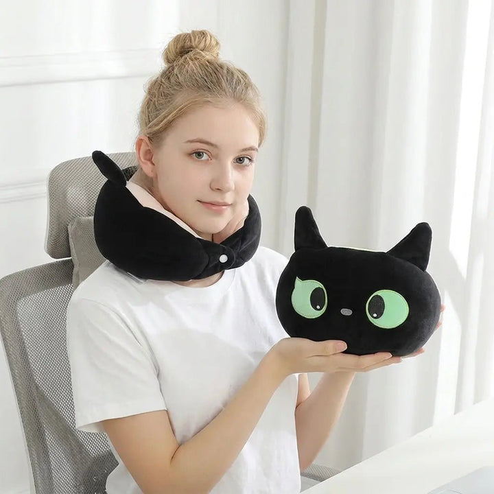 Kids Hooded Travel Pillow with Memory Foam and Reversible Cooling Fabric | Kids Hooded Travel Pillow | Travel Pillows