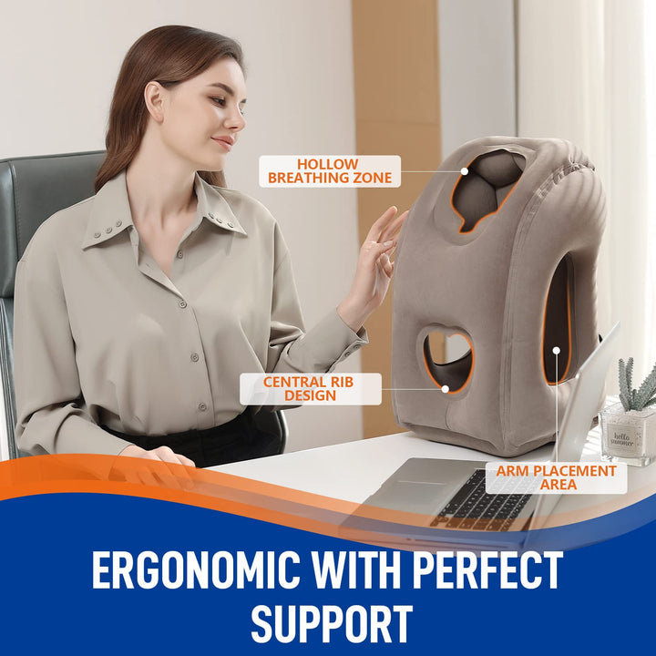 Adjustable Inflatable Travel Pillow Headrest That Folds Small | Pack-Flat Support on the Move | Travel Pillows