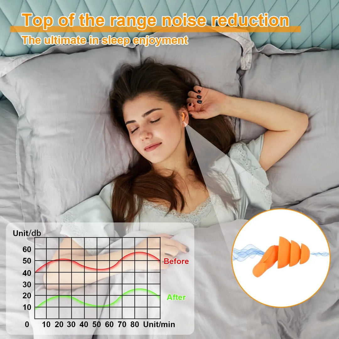 Silicone Sleep Ear Plugs with Reusable Waterproof Design, 2 Pieces | Reusable Silicone Sleep Ear Plugs | Ear Plugs