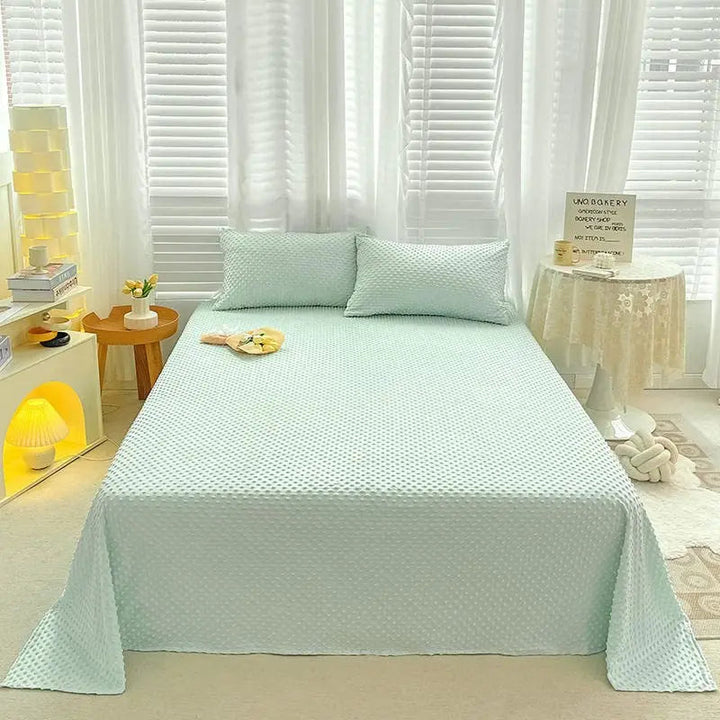 Washed Cotton Style Flat Bedsheet Set, 3 Pieces for Queen, King and Full | Washed Look Flat Sheet Set | Bed Sheet Sets