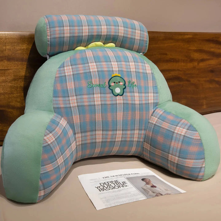 Soft Backrest Reading Cushion with Removable Cover and Animal Design | Cute Animal Bed Reading Cushion | Wedge Pillows