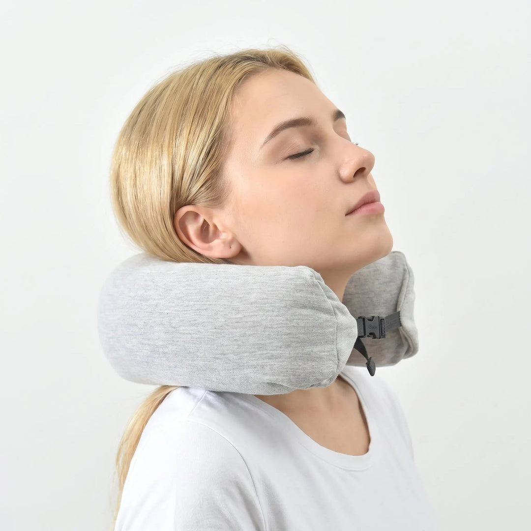 Cozy Hooded Travel Neck Pillow with Plush-Lined Hood | Shade and Support in One | Travel Pillows