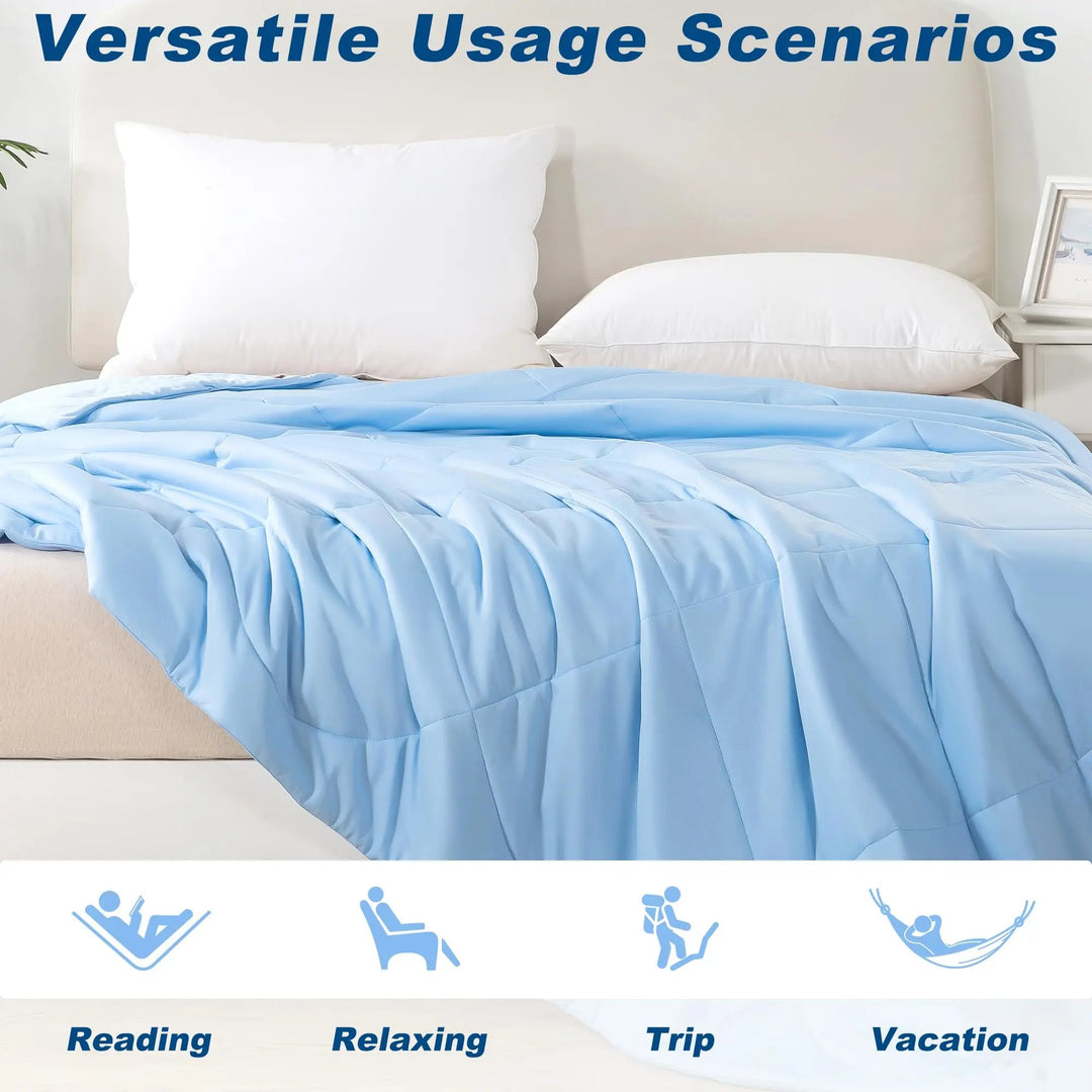 Double-Sided Lightweight Cooling Comforter in Ice Fabric for Summer | Ice Fabric Comfort for Hot Nights | Comforters