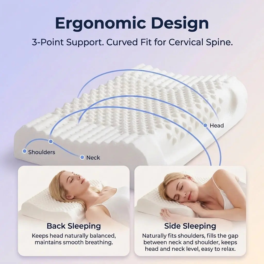 Natural Latex Memory Foam Pillow with Adjustable Height for Adults | Adjustable Latex Support Pillow | Bed Pillows