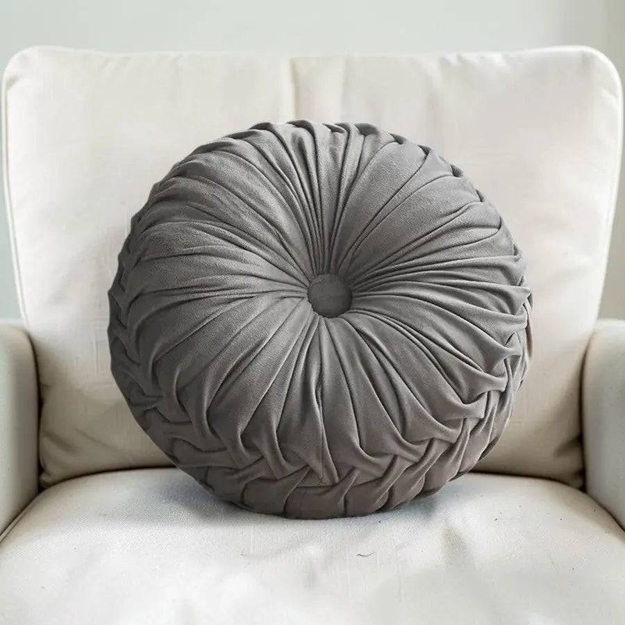 Pleated Pumpkin Throw Pillow with 3D Velvet Cushion Design | 3D Velvet Pleated Pumpkin Pillow | Decorative Pillows