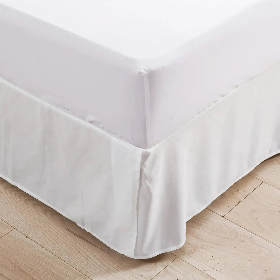 Solid Colour Bed Skirt Dust Ruffle in Brushed Fabric for 1.5m Beds | Clean Finish Beneath Your Bed | Bed Skirts