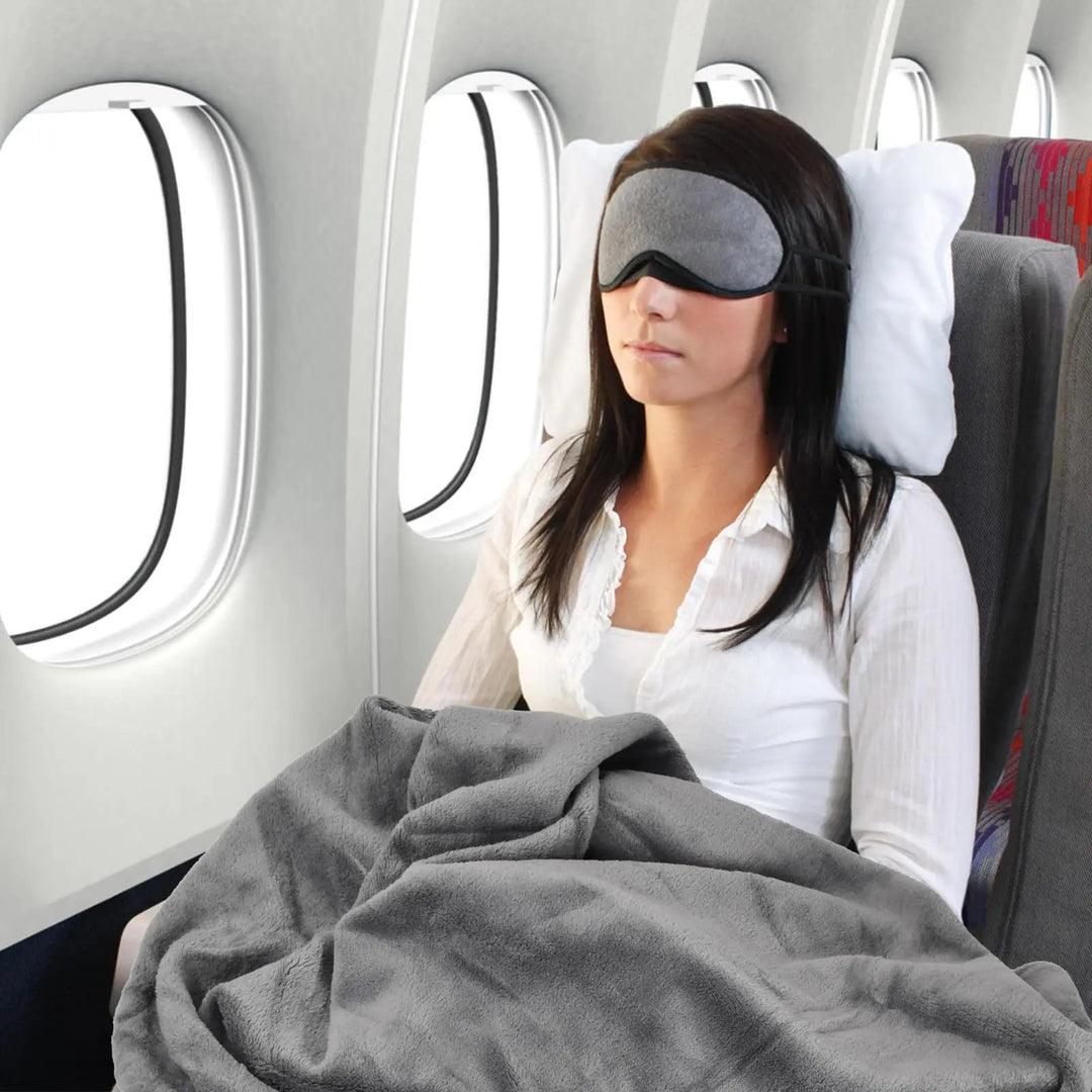 2-in-1 Coral Fleece Travel Blanket Pillow for Flights and Cars | Warmth and Cushion on the Go | Travel Pillows
