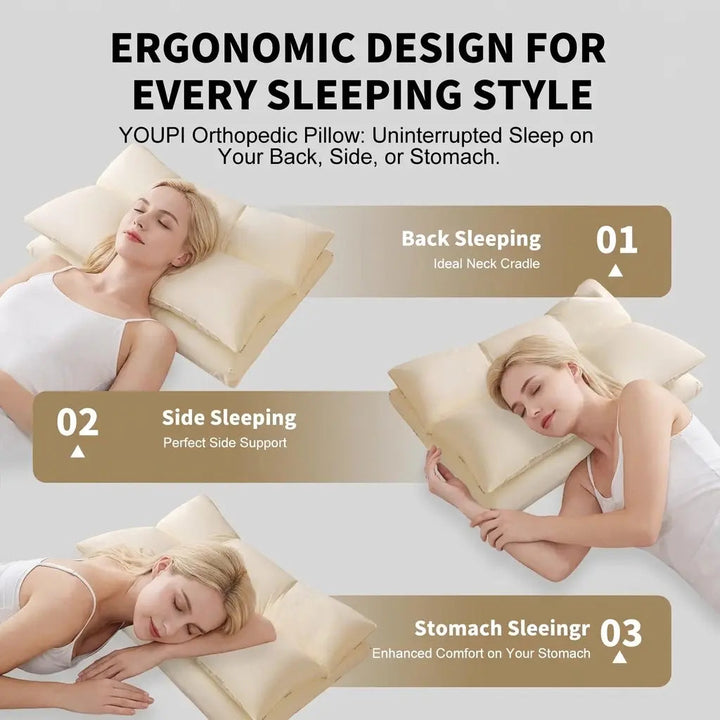 Adjustable Zoned Contour Pillow with Cotton Cover for Home Sleep | Adjustable Zoned Contour Pillow | Bed Pillows