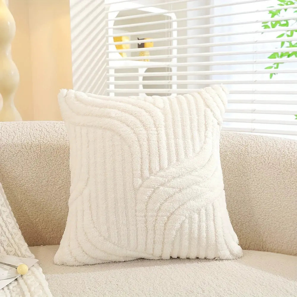Striped Plush Cushion in Nordic Cotton Style with Insert Included | Nordic Striped Sofa Cushion | Decorative Pillows