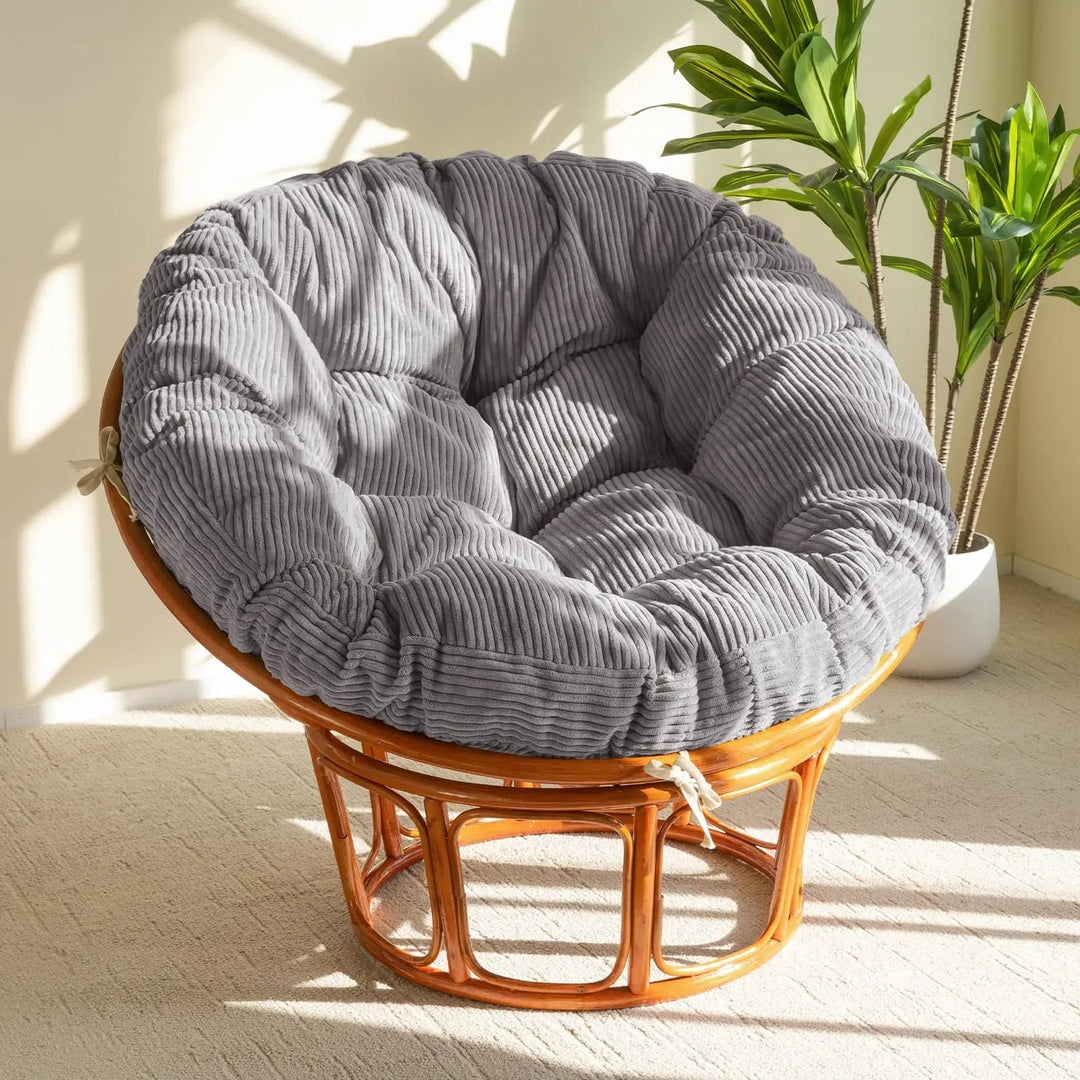 Papasan Chair Cushion in Overstuffed Corduroy for Reading and Lounging | Overstuffed Corduroy Papasan Cushion | Chair Cushions
