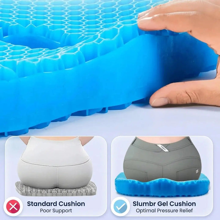 Honeycomb Gel Silicone Cooling Seat Cushion for Office and Travel | Cooler, Comfier Seating | Seat Cushions