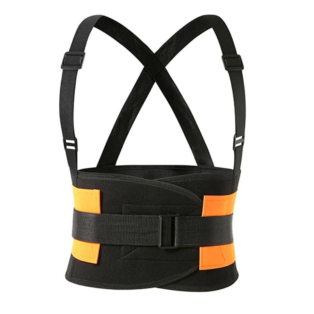 Heavy Duty Work Back Brace with Reinforced Lumbar Panels and Wide Velcro Straps | Sturdy Lumbar Support at Work | Back Supports