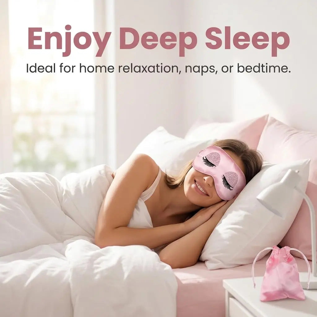 Lightweight Plush Sleep Mask with Soft Elastic Band | Soft Light-Blocking Eye Mask | Sleep Masks