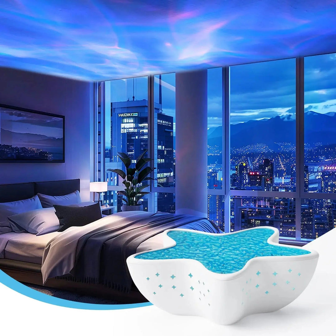Starfish Ocean Wave Projection Lamp with Seven Colour Lighting | Soothing Ocean Wave Night Light | Night Lights