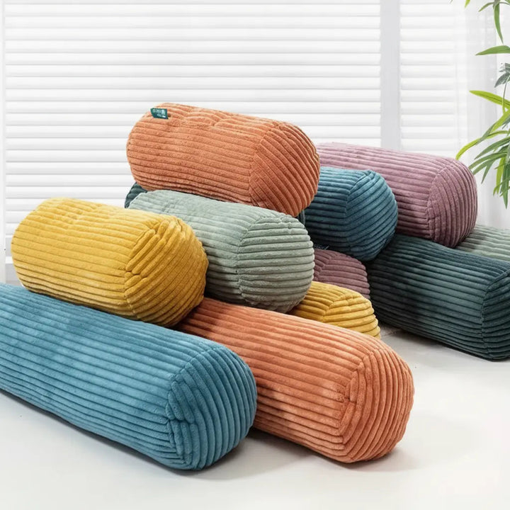 Supportive Knit Bolster Cushion That Holds Its Round Shape | Firm Round Cushion for Couch or Bed | Bolster Pillows