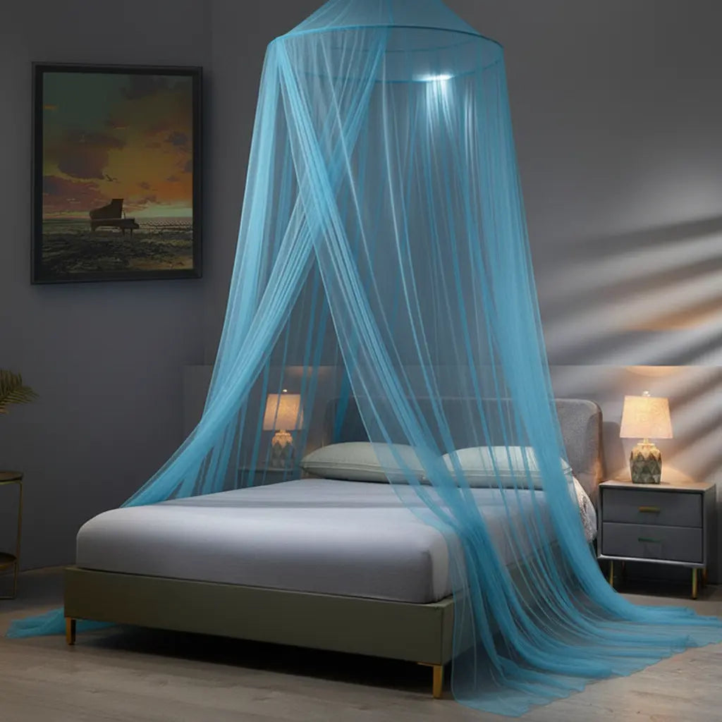 Large Dome Hanging Mosquito Net Bed Canopy for Queen, King and Twin Beds | Light Mesh Protection for Warm Nights | Bed Canopies