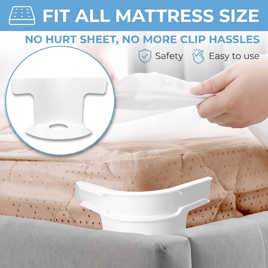 Non-Slip Adjustable Bed Sheet Gripper Straps, Set of 4 | Keep Sheets Tight and Smooth | Bedding Accessories