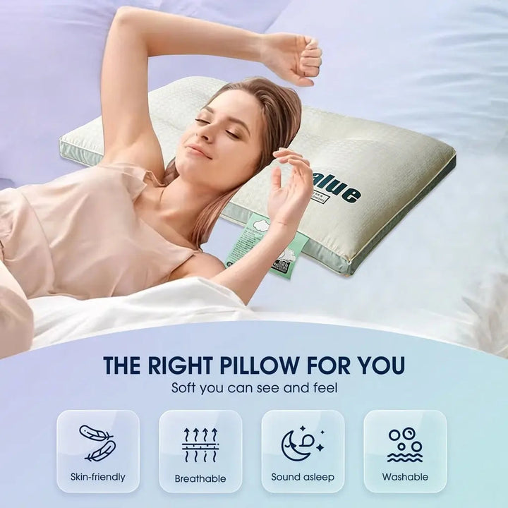 Soy Fiber Zoned Support Pillow for Adult Sleep and Dorm Use | Zoned Soy Fiber Sleep Pillow | Bed Pillows