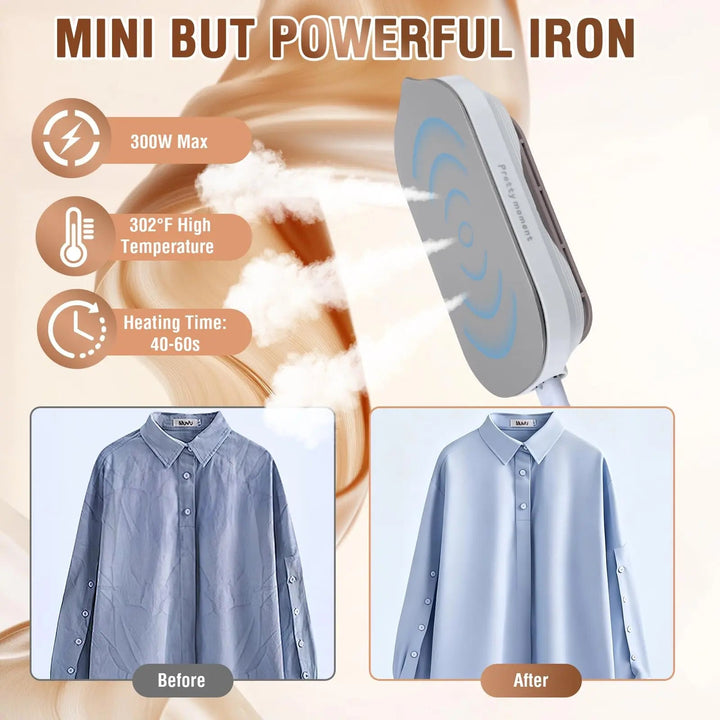 Compact Mini Travel Iron with Ceramic Soleplate | Pocket-Size Crease Fixer | Travel Accessories