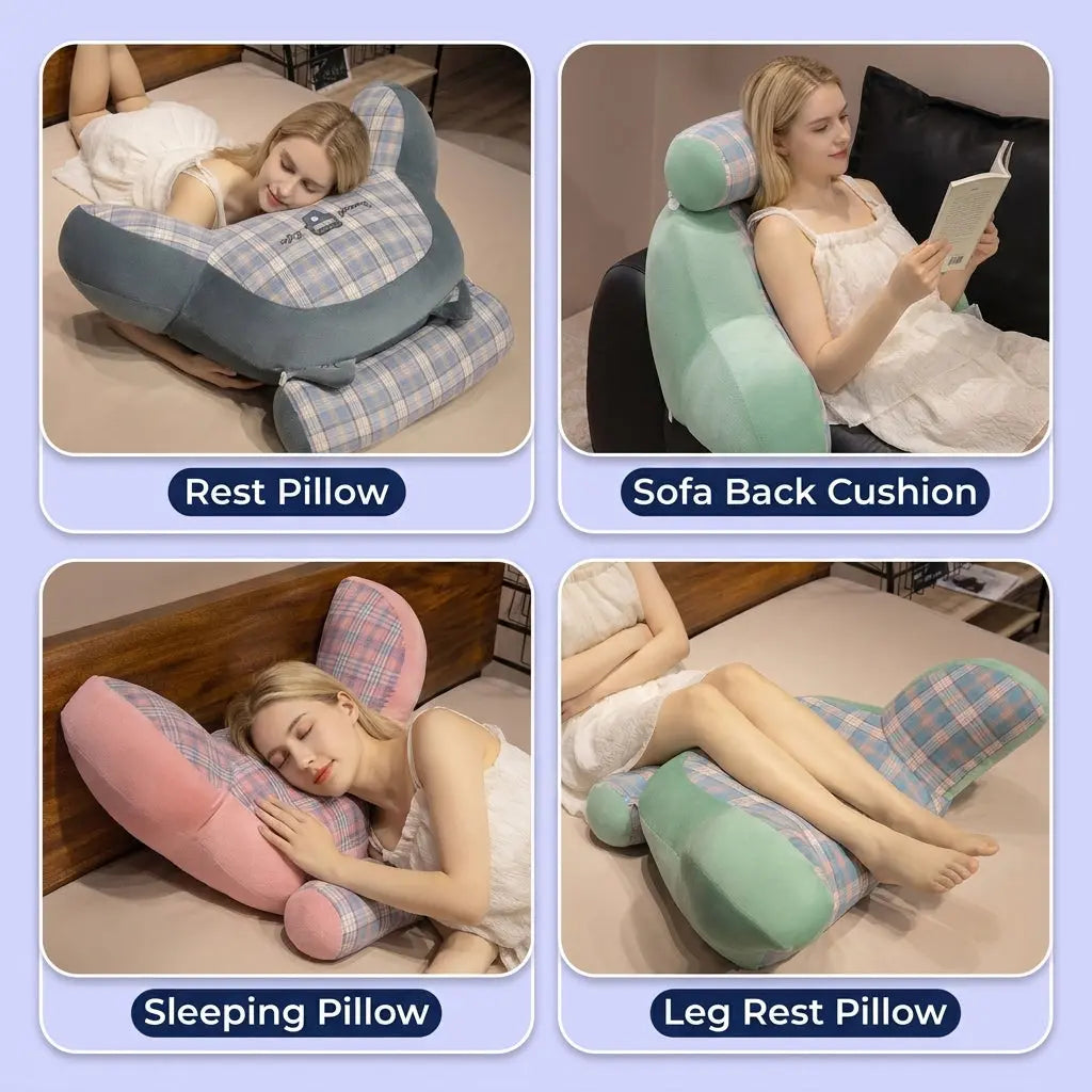 Soft Backrest Reading Cushion with Removable Cover and Animal Design | Cute Animal Bed Reading Cushion | Wedge Pillows