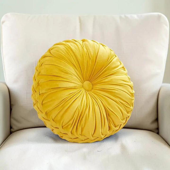 Pleated Pumpkin Throw Pillow with 3D Velvet Cushion Design | 3D Velvet Pleated Pumpkin Pillow | Decorative Pillows