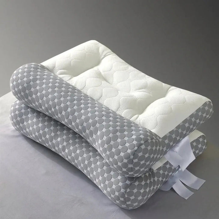 Ergonomic Firm Polyester Pillow with Quilted Cover for Adult Sleep | Firm Quilted Ergonomic Pillow | Bed Pillows